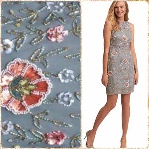 New BHLDN x Anthropologie Zelma 0 / XS Blue Pink Beaded Floral Formal